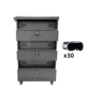 Armoire de charge intelligente personnalisée à 30 ports VR Power Cart & Storage pour station de charge AC pour casque VR