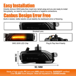 Luz de Señal de Giro LED Ámbar Dinámica para Espejo Retrovisor, 2 Piezas, para Skoda <span class=keywords><strong>FABIA</strong></span> NJ3 NJ5 2014.08+ RAPID NH1 NH3 TOLEDO IV KG3 - Product Image 3