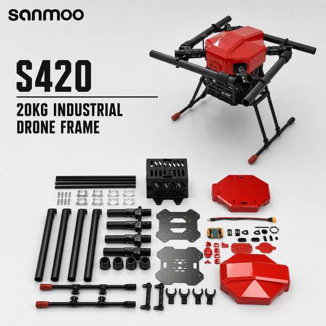 SANMOO S420 Drone Frame 20KG Payload Professional Cleaning Firefighting High-Rise Building Glass Wall Washing Aluminum Alloy