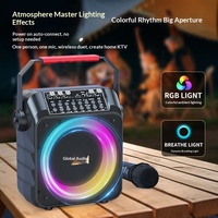 Enceinte Karaoké Extérieure 5.1 avec Double Microphone, Boîtier en Plastique Compact, Portable, Haute Puissance, Éclairage, Alimentation par Batterie, pour la Maison