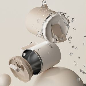 Mug de voyage isotherme à double paroi en acier inoxydable 304, écologique, 400 ml, avec couvercle en plastique PP imprimé sérigraphié, anti-fuite - Product Image 5