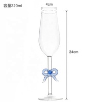 Tout nouveau produit barre décoration de mariage cadeau mignon arc verre Transparent vin Champagne gobelet tasse verres