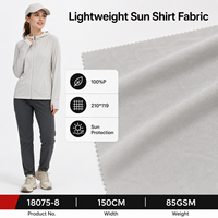 Tissu en polyester léger et doux de qualité supérieure pour vêtements de protection solaire, vêtements d'été, couleurs personnalisées, tissu fonctionnel pour l'extérieur