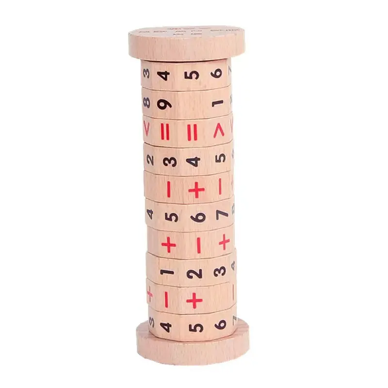 木製の子供の数学ハイブリッド速度計算機数学教育玩具モンテッソーリ数ゲーム素材の加算と減算