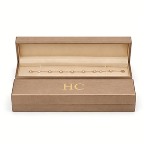 Minimalist Bracelet Box Luxury Hinged Faux Leather Jewelry Gift Box Suede <b>Insert</b> Debossing Custom Logo Factory Wholesale Price - Product Image 2