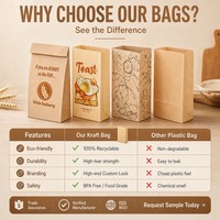 Sacs d'épicerie en papier kraft recyclables et réutilisables ZJPACK à fond carré, sérigraphiés pour un emballage écologique des courses en supermarché