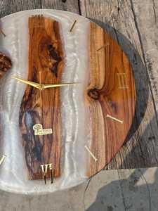 Premium Epoxy Resin Wooden Wall <b>Clock</b> – Handmade Decorative Wall <b>Clock</b> for Home & Hotel - Product Image 3