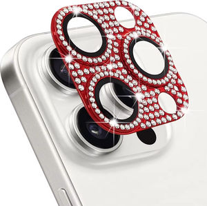 Protector de lente de cámara de diamante brillante de lujo para <span class=keywords><strong>iPhone</strong></span> 11 12 13 14 15 16 17 ProMax película protectora de lente de vidrio de aleación de aluminio - Product Image 1