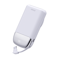 Chargeur sans fil magnétique rapide PowerHybird Mini 2-en-1 PD 40W 10000mAh, batterie externe portable avec câble Type-C dissimulé