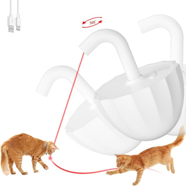 Automatic Smart Laser Cat Toy with Motion Sensor & 360° Random Rotation Interactive Electronic Toy for Indoor Cats