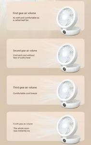 Wholesale Home Small Mini Chargeable Portable <b>Foldable</b> Rechargeable Desktop <b>Desk</b> Table Fan With Battery and Led Light - Product Image 5