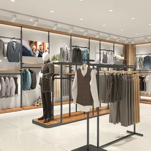 Penjualan pabrik Guangzhou pakaian toko desain Interior disesuaikan kualitas tinggi pakaian toko perlengkapan rak pajangan toko baju toko