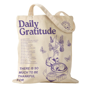 Promotional Travel Large Designer Cute Custom Logo Print Size Washable Durable Blank Tote Cotton Shopping Canvas Bag Wholesales