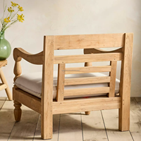 Ensemble de canapés d'extérieur en teck de style resort Sageliving avec fauteuil et coussins pour hôtel, villa, jardin, patio