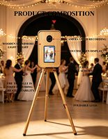 Photomaton rétro en bois YPT avec écran tactile/télécommande Bluetooth/Wi-Fi pour smartphones/iPad/appareil photo reflex, impression en libre-service
