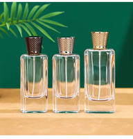 Flacon de parfum rond plat de luxe 30ml 50ml 100ml avec logo personnalisable à bouchon à vis doré pour faux cils