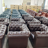 Amerikanisches Chesterfield Echtleder-Sofa-Set für 1, 2 oder 3 Sitzplätze für Apartment oder Villa Wohnzimmermöbel oder Hotelnutzung