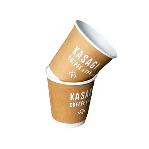 Monouso biodegradabile stampato personalizzato singola doppia parete 8 10 12 16 18 20oz tazza di carta e coperchi per caffè da asporto bevande calde