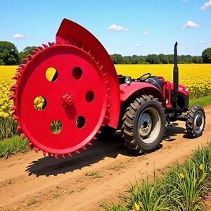 Arado de Discos Ajustable para Preparación de Tierras Agrícolas, Rojo, Montado en Tractor, para Labranza Profunda y Superficial - Product Image 1