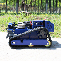 Robot tondeuse compacte à chenilles pour désherbage inter-rangs en verger européen