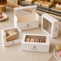 Caja de Embalaje para Panadería con Ventana, de Cartón Reciclable, para Muffins y Postres, Pedidos al por Mayor para Servicio de Postres en Cafeterías