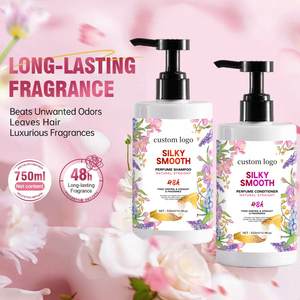 Sampo & kondisioner parfum Label pribadi tahan lama Set Rames mengeriting untuk rambut halus halus halus dengan kerusakan perbaikan wangi - Product Image 2