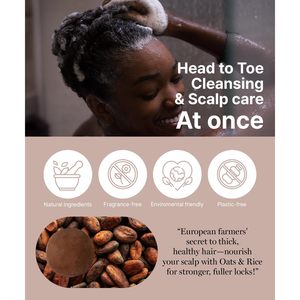 Erigeron All-in-One Cacao Mochi Shampoo Bar <strong>Scalp</strong> Care With Rosemary <strong>Oil</strong> Hair Growth Green Tea Dandruff Relief Itchy <strong>Scalp</strong> Free - Product Image 5
