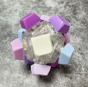 Mechanische decompressiesleutel 12-toetsen knipperlicht Rubik's <span class=keywords><strong>Cube</strong></span> Ball-toetsenbord Vingertopdruk voor schachtspeelgoed - Product Image 6
