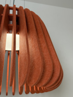 Lustre suspendu acoustique moderne en feutre PET à texture écorce d'orange, absorbant le son, avec LED, pour bureau créatif et salle de réunion