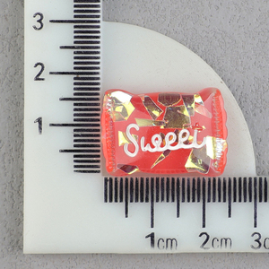 100 pz/sacchetto, disponibilità all'ingrosso, ciondoli in resina a forma di lettera, miniatura, piatti, colorati effetto gelatina, con paillettes, a tema caramella - Product Image 5