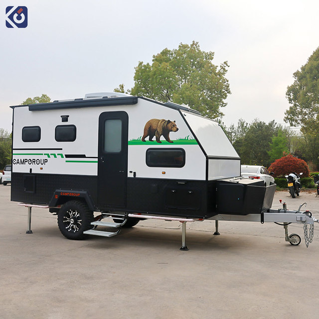 CAMPTRL Aluminum Motorhome Camper Trailer Off-Road Travel Trailer 3-4 Person Camping RV Campervan Caravan