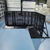 KKmark Barrière de sécurité modulaire pliable pour événements en plein air, concerts, anti-panique, anti-chocs, chariot avec serrure de porte