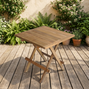 Teak Wood Solid Wood Durable Outdoor <b>Folding</b> <b>Table</b> Modern Design Square Top Garden Furniture - Product Image 1