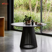 Tables et chaises de salle à manger rondes en bois massif de taille personnalisable au design moderne, meubles de salle à manger pour l'entrée