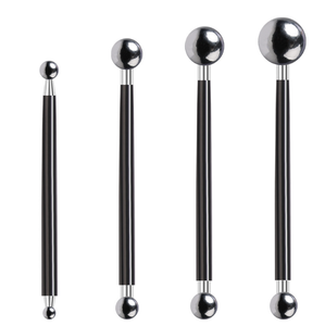 Set de 4 stylos à modeler pour gâteaux fondants Outils de modelage de boules en métal pour poterie Argile polymère Pâte à sucre Pâte à gomme DIY Décoration de pâtisserie - Product Image 2