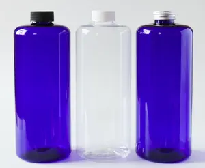 Reciclando garrafa cosmética 1000ml 1l plástico pet garrafa com parafuso de alumínio tampa normal do parafuso