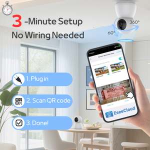 Telecamera WiFi Smart per Interni Ultra HD Grandangolare con Rilevamento Movimento Visione Notturna Monitoraggio Animali Domestici Sensore CMOS Eseecloud Cloud - Product Image 4