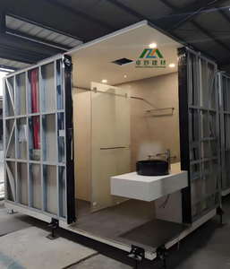Module de salle de bain préfabriqué personnalisé avec structure en aluminium moderne et plateau en céramique <span class=keywords><strong>pour</strong></span> villa, appartement, hôtel - Product Image 3
