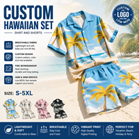 Ensemble chemise et short hawaïens personnalisés pour homme, tenue de plage tropicale, fabrication OEM ODM, vêtements de vacances, marque privée, fabricant de logos personnalisés