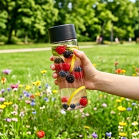 Pot en plastique PET de qualité alimentaire de 600 ml pour l'emballage de jus, de liquides et de desserts