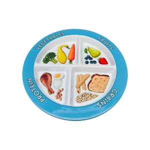 Assiettes en mélamine à 4 compartiments pour enfants et adultes Céréales Protéines Poids et nutrition divisés - Product Image 4