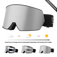 Lunettes de ski personnalisées en gros, protection UV400, lunettes de sport pour le ski, lunettes de soleil photochromiques anti-buée, lunettes de snowboard