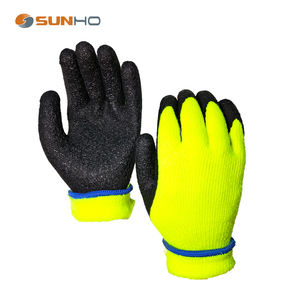 Guantes de Trabajo de Seguridad con Aislamiento Térmico, Guantes de Invierno, Guantes de Protección de Látex con Revestimiento Acrílico Negro CE - Product Image 3