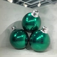 Ampoules gonflables vertes de boule de Noël intérieur extérieur suspendu boule de miroir gonflable d'or grands ballons brillants pour des décorations