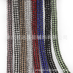 Malla de diamantes de imitación de 7 filas, cuerda completa de diamantes de imitación de 3 mm, facetada cuadrada, accesorios de joyería DIY para ropa, zapatos, sombreros y disfraces - Product Image 1