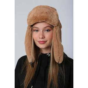 หมวกขนสัตว์สีน้ำตาลอ่อนแบบ Trapper พร้อมที่ปิดหูแบบมีหัวเข็มขัด รุ่น Cold Weather Beanie1127 - สีคาเมล - Product Image 4