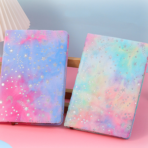 Güzel gökkuşağı A5 dizüstü ciltli dikili ciltleme Mix & maç peluş kapak öğrenciler ve okul kullanımı için çeşitli renkler toptan - Product Image 6