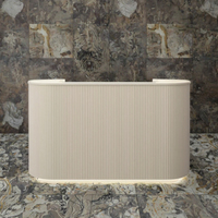 Comptoir de Réception de Spa Luxueux, Moderne et Écologique en Bois Blanc Durable – Petit Bureau d'Accueil pour Salon de Beauté ou Hôtel avec Lumières LED
