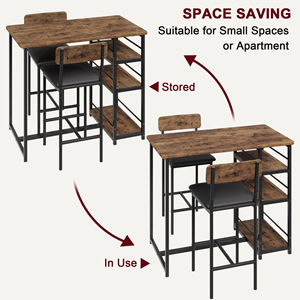 Luxury <b>bar</b> stools, creative home pub wall-mounted dining <b>table</b> and chair set with storage - Product Image 4