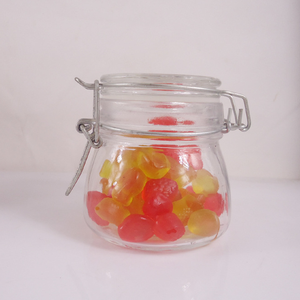 Groothandel brede mond glazen voorraadpotten glazen bewaardozen voor jam, gelei, droge voedingsmiddelen met luchtdichte roestvrijstalen klemdeksel - Product Image 2
